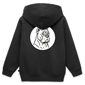 Cane Corso - Kinder Premium Organic Zip Hoodie - Schwarz - Hinten - AI Model Kid Male (0cm)