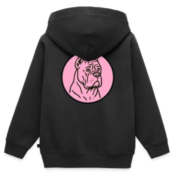 Mastif - Sweat Premium à capuche zippé enfant bio - noir - Dos - AI Model Kid Male (0cm)