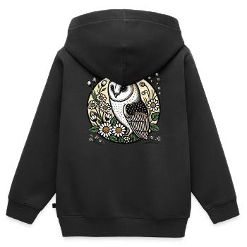 Vintage Schleiereule - Kinder Premium Organic Zip Hoodie - Schwarz - Hinten - AI Model Kid Male (0cm)