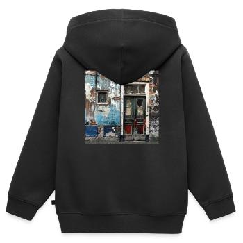 Lost Place Haustür No. 5 verlassen verfallen urban - Kinder Premium Organic Zip Hoodie - Schwarz - Hinten - AI Model Kid Male (0cm)