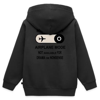 Mentalement en mode avion - Sweat Premium à capuche zippé enfant bio - noir - Dos - AI Model Kid Male (0cm)