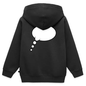 Thought Bubble Design - Kids Premium Organic Zip-up Hoodie - black - Back - AI Model Kid Male (0cm)