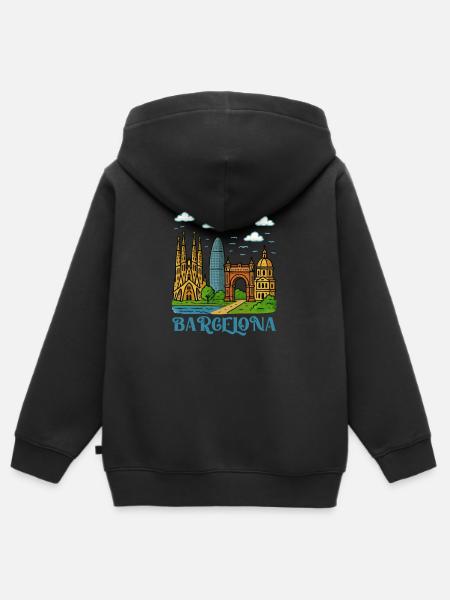 barcelona stadt - Kinder Premium Organic Zip Hoodie - Schwarz