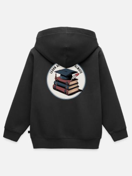Learn Always, Lead Always - Kinder Premium Organic Zip Hoodie - Schwarz