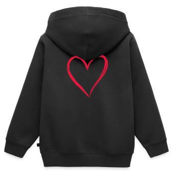 Süßes Herz Hand Gezeichnet Liebe - Kinder Premium Organic Zip Hoodie - Schwarz - Hinten - AI Model Kid Male (0cm)