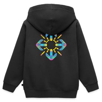 Kompass - Kinder Premium Organic Zip Hoodie - Schwarz - Hinten - AI Model Kid Male (0cm)