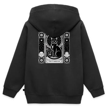 Die bekannte Tarotkarte - Kinder Premium Organic Zip Hoodie - Schwarz - Hinten - AI Model Kid Male (0cm)