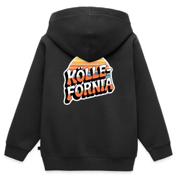 Koellefornia | Kölle vs. Kalifornien - Kinder Premium Organic Zip Hoodie - Schwarz - Hinten - AI Model Kid Male (0cm)
