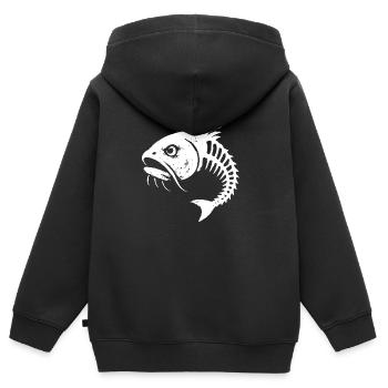 Fischgrate Sauer - Kinder Premium Organic Zip Hoodie - Schwarz - Hinten - AI Model Kid Male (0cm)
