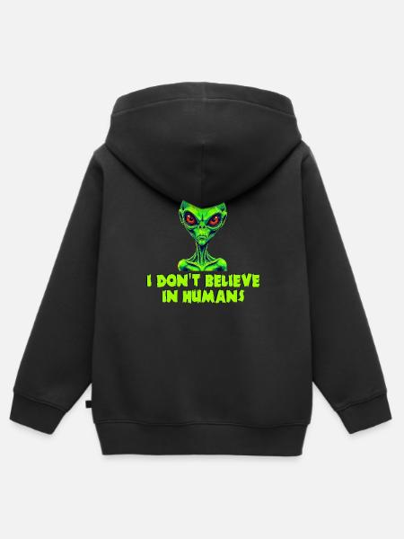Alien hell - Kinder Premium Organic Zip Hoodie - Schwarz