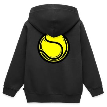 Tennisball Symbol - Kinder Premium Organic Zip Hoodie - Schwarz - Hinten - AI Model Kid Male (0cm)