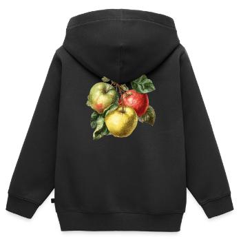 Apfel - Kinder Premium Organic Zip Hoodie - Schwarz - Hinten - AI Model Kid Male (0cm)