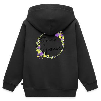 Team Spouse non binary/Team Verfiancé non binary - Kids Premium Organic Zip-up Hoodie - black - Back - AI Model Kid Male (0cm)