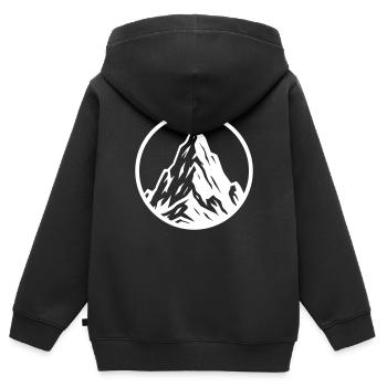 Mountain Icon Mountain Mountains - Kids Premium Organic Zip-up Hoodie - black - Back - AI Model Kid Male (0cm)