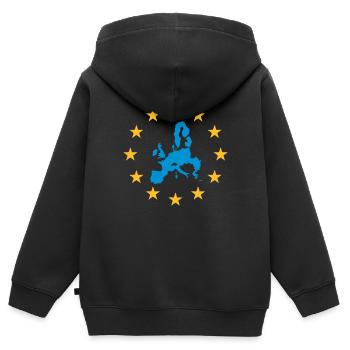 Europa - Europäische Union (EU) - Kinder Premium Organic Zip Hoodie - Schwarz - Hinten - AI Model Kid Male (0cm)