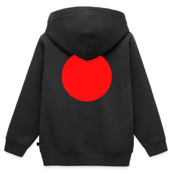 point cercle - Sweat Premium à capuche zippé enfant bio - noir - Dos - AI Model Kid Male (0cm)