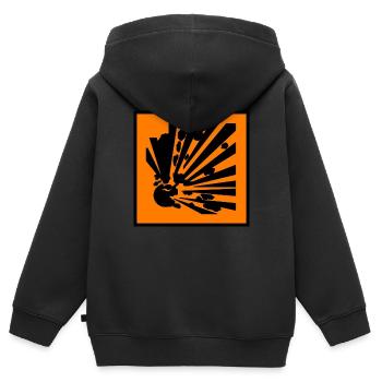 explosions gefahr - Kinder Premium Organic Zip Hoodie - Schwarz - Hinten - AI Model Kid Male (0cm)