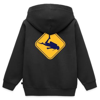 Diver - Kids Premium Organic Zip-up Hoodie - black - Back - AI Model Kid Male (0cm)