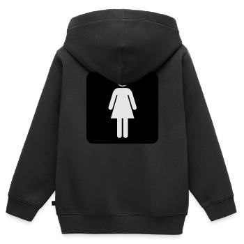 WC-Zeichen für Frauen - Kinder Premium Organic Zip Hoodie - Schwarz - Hinten - AI Model Kid Male (0cm)