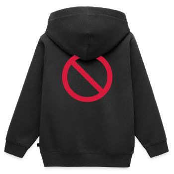 no - prohibited - banned - Kids Premium Organic Zip-up Hoodie - black - Back - AI Model Kid Male (0cm)