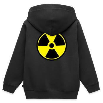 Radioactive Warning - Kids Premium Organic Zip-up Hoodie - black - Back - AI Model Kid Male (0cm)
