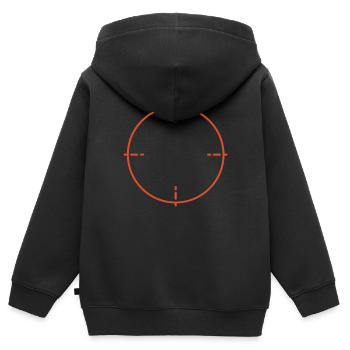 Fadenkreuz / crosshairs (1c) - Kinder Premium Organic Zip Hoodie - Schwarz - Hinten - AI Model Kid Male (0cm)