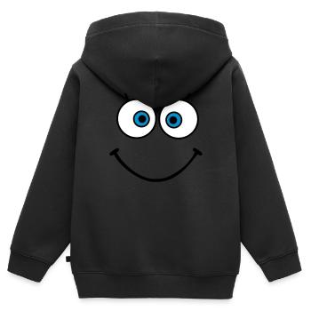 gesicht - Kinder Premium Organic Zip Hoodie - Schwarz - Hinten - AI Model Kid Male (0cm)