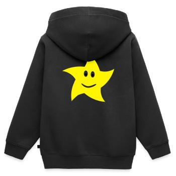 stern - Kinder Premium Organic Zip Hoodie - Schwarz - Hinten - AI Model Kid Male (0cm)