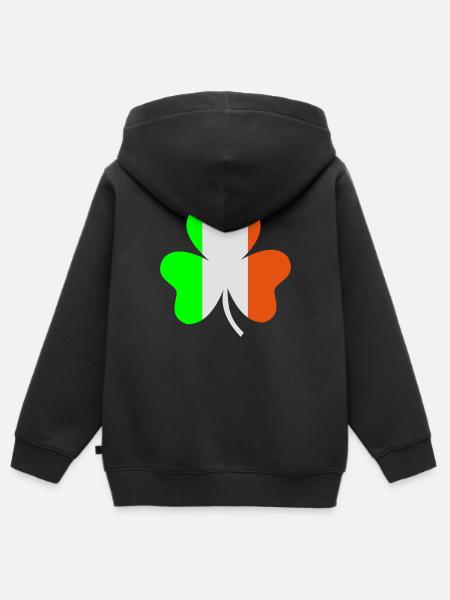 Shamrock - Kinder Premium Organic Zip Hoodie - Schwarz