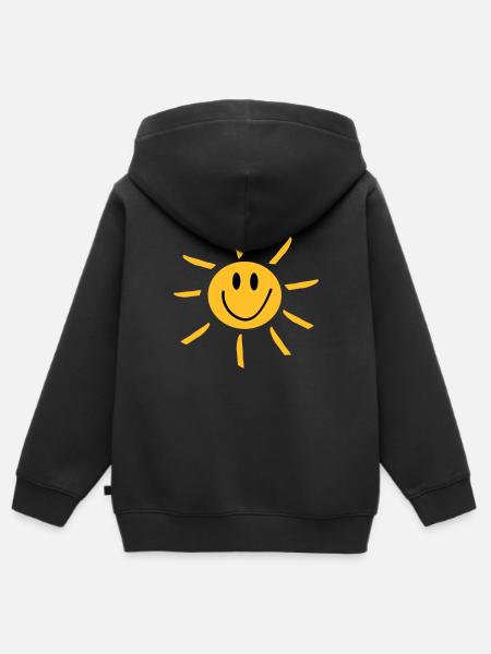 Sun - Sweat Premium à capuche zippé enfant bio - noir