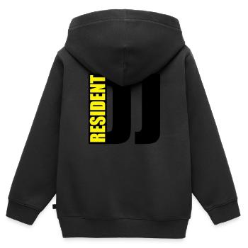 DJ - Kinder Premium Organic Zip Hoodie - Schwarz - Hinten - AI Model Kid Male (0cm)