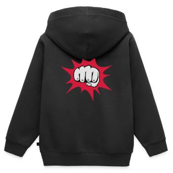 Faust - Kinder Premium Organic Zip Hoodie - Schwarz - Hinten - AI Model Kid Male (0cm)