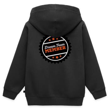 Team - Kinder Premium Organic Zip Hoodie - Schwarz - Hinten - AI Model Kid Male (0cm)