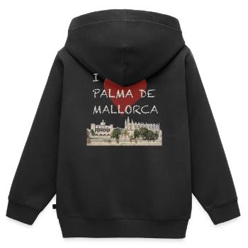 Palma de Mallorca - Kinder Premium Organic Zip Hoodie - Schwarz - Hinten - AI Model Kid Male (0cm)