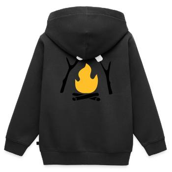 Lagerfeuer - Kinder Premium Organic Zip Hoodie - Schwarz - Hinten - AI Model Kid Male (0cm)