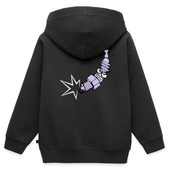 Spark plug with color changing function - Kids Premium Organic Zip-up Hoodie - black - Back - AI Model Kid Male (0cm)