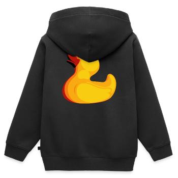 Quietscheente - Kinder Premium Organic Zip Hoodie - Schwarz - Hinten - AI Model Kid Male (0cm)