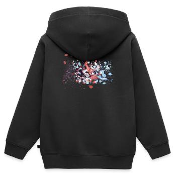 graffiti d'éclaboussure de couleur - Sweat Premium à capuche zippé enfant bio - noir - Dos - AI Model Kid Male (0cm)