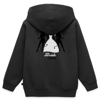 JGA - Bride security - Bride - Team - Teufel 2C - Kids Premium Organic Zip-up Hoodie - black - Back - AI Model Kid Male (0cm)