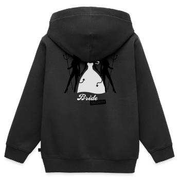 JGA - Bride security - Bride - Team - Teufel 2C - Kids Premium Organic Zip-up Hoodie - black - Back - AI Model Kid Male (0cm)
