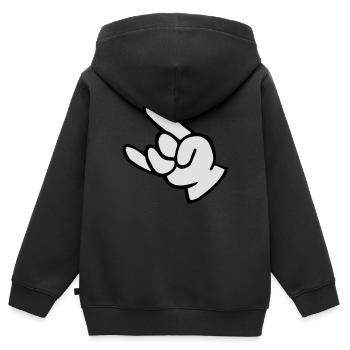 rock n roll hand fork - Kinder Premium Organic Zip Hoodie - Schwarz - Hinten - AI Model Kid Male (0cm)