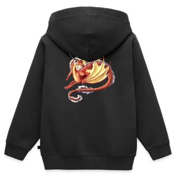 red pretty dragon - Kinder Premium Organic Zip Hoodie - Schwarz - Hinten - AI Model Kid Male (0cm)