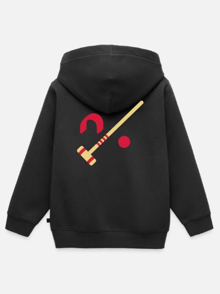 Krocket - Kinder Premium Organic Zip Hoodie - Schwarz