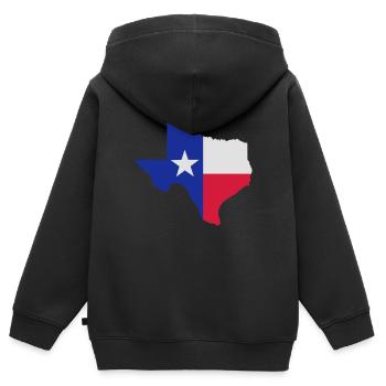 Texas - Sweat Premium à capuche zippé enfant bio - noir - Dos - AI Model Kid Male (0cm)