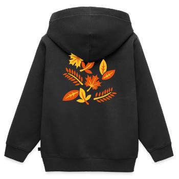 Blätter - Kinder Premium Organic Zip Hoodie - Schwarz - Hinten - AI Model Kid Male (0cm)