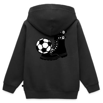 Fußball Rangers Militär Schuhball - Kinder Premium Organic Zip Hoodie - Schwarz - Hinten - AI Model Kid Male (0cm)