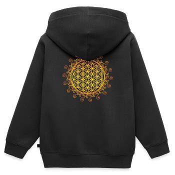 Blume des Lebens, Spirtuelles Symbol, Feng Shui - Kinder Premium Organic Zip Hoodie - Schwarz - Hinten - AI Model Kid Male (0cm)
