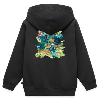 Südamerika Dschungellicht - Kinder Premium Organic Zip Hoodie - Schwarz - Hinten - AI Model Kid Male (0cm)