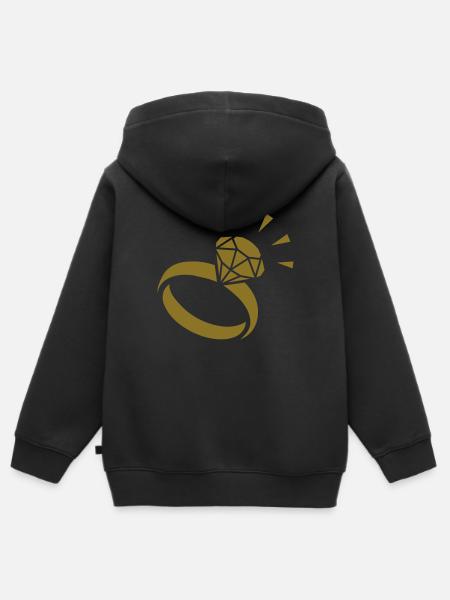 Diamantring - Kinder Premium Organic Zip Hoodie - Schwarz
