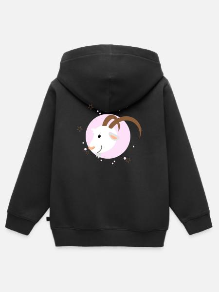 Steinbock - Kinder Premium Organic Zip Hoodie - Schwarz